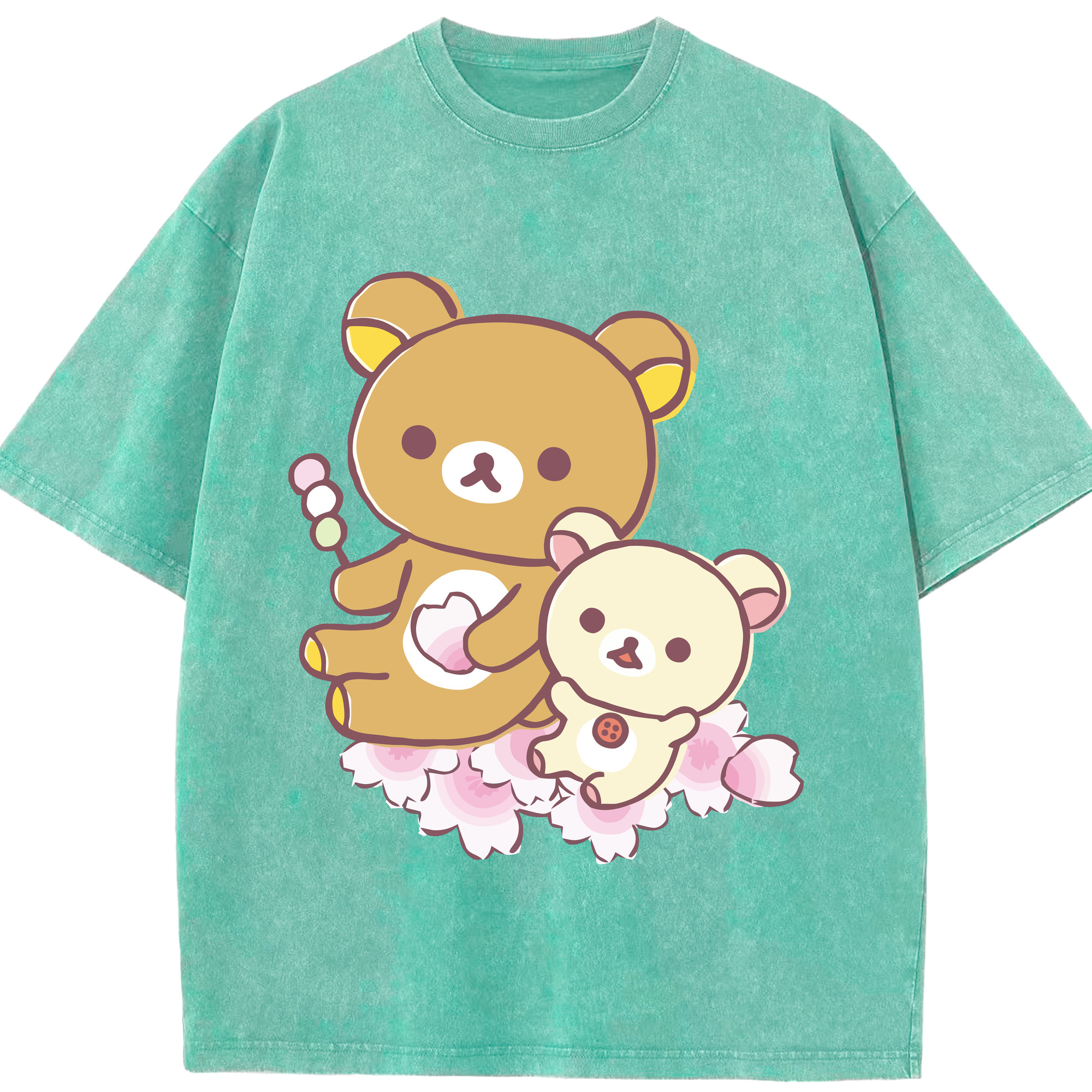 （画像用） リラックマ リラックマ キイロイトリ Rilakkuma Korilakkuma Kiiroitori 綿100% ヴィンテージ風 半袖Tシャツ（フロントプリント）